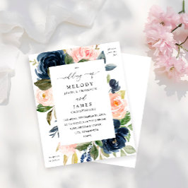 Budgetflottan Blue & Rosa Blommigt Bröllop