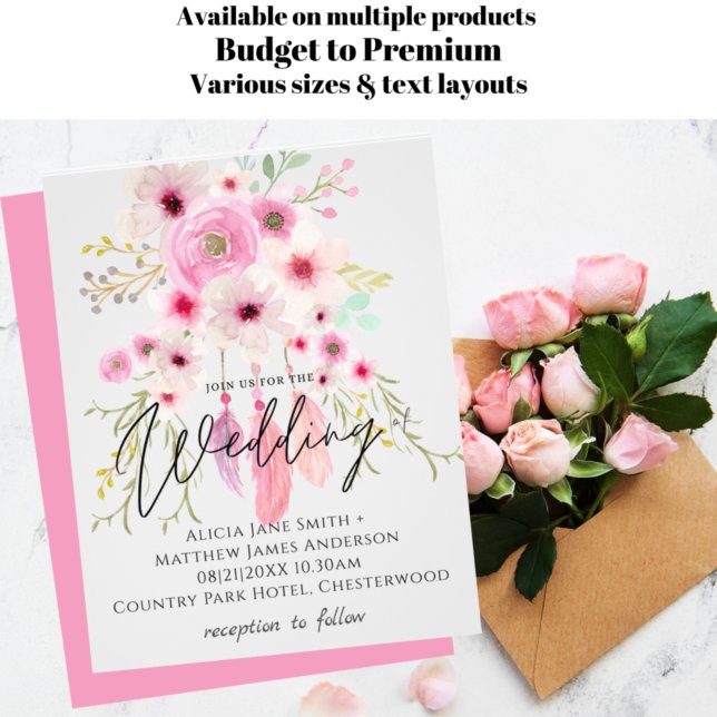 BUDGETFlyer BOHO-bröllopsinbjudan Flygblad (Skapare uppladdad)