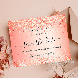 Budgetfödelsedagskalender orange glitter spara dat