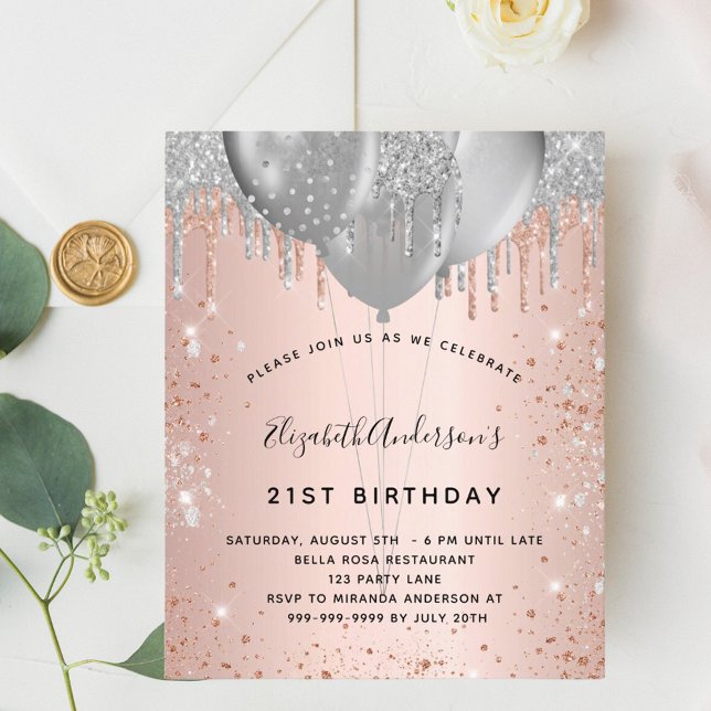 Budgetfödelsedagskalender ro guld silver glitter (Skapare uppladdad)