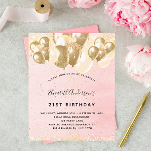 Budgetfödelsedagskalender rosa guld glitter
