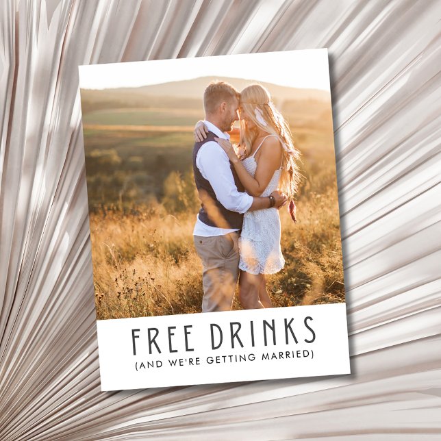 Budgetfoto Bröllop spara datum Meddelande Vykort (Budget Photo Wedding Save the Date Postcard)