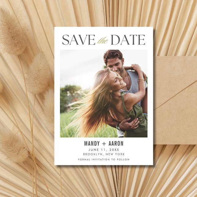 Budgetfoto Bröllop spara datum Spara Datumet (Budget Photo Wedding Save the Date)
