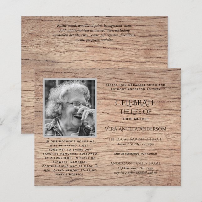 BUDGETFOTO Firande of Life INVITATIONS (Fram/baksida)