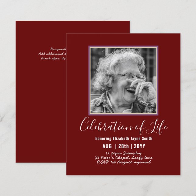 BUDGETFOTO Firande of Life INVITATIONS (Fram/baksida)