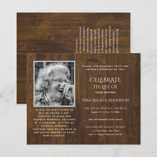 BUDGETFOTO Firande of Life INVITATIONS (Fram/baksida)