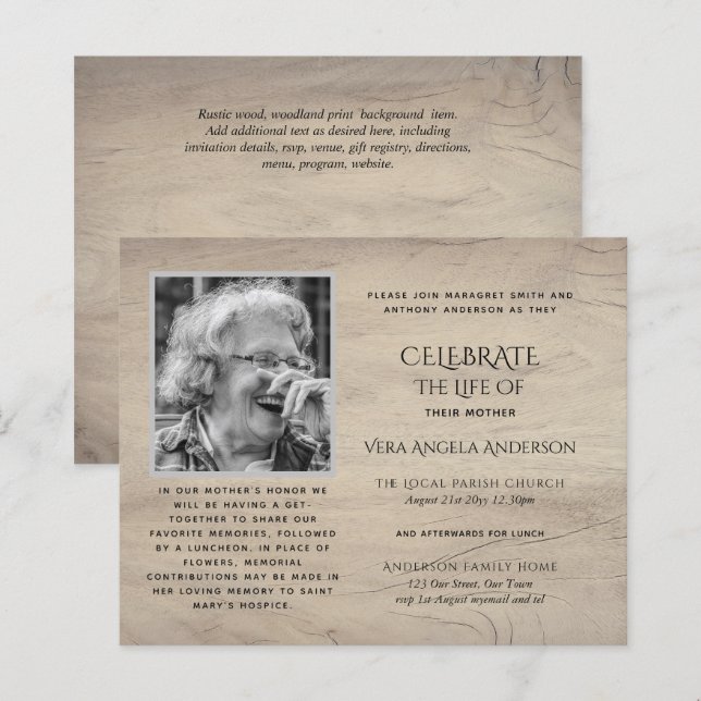 BUDGETFOTO Firande of Life INVITATIONS (Fram/baksida)