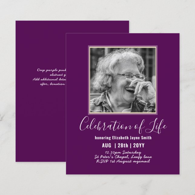 BUDGETFOTO Firande of Life INVITATIONS (Fram/baksida)