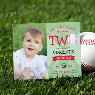 Budgetfoto för Cute Baseball och Ribbon 2:a födels