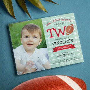 Budgetfoto för cute Football & Ribbon 2:a födelsed