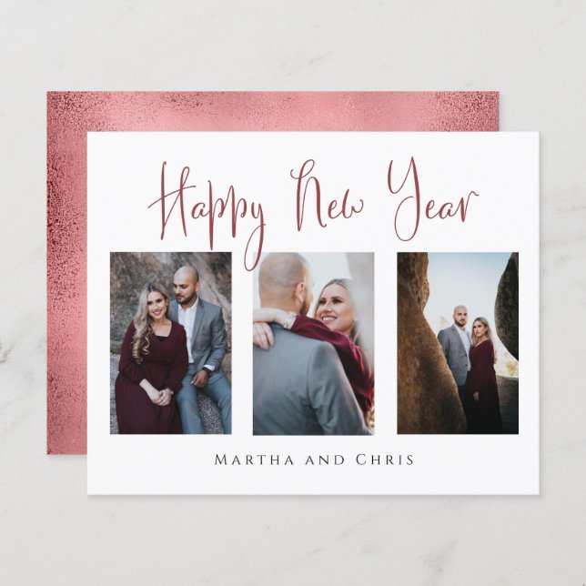 Budgetfoto för Elegant Gott nytt år Guld Ro (Fram/baksida)