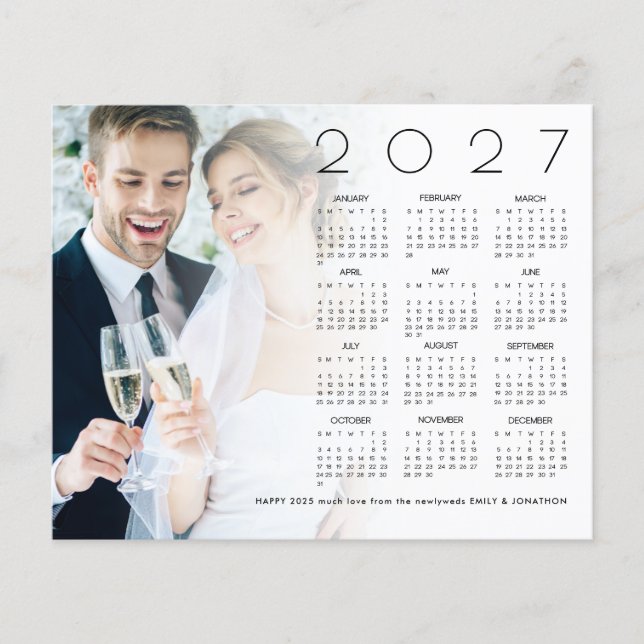 Budgetfoto Glad Nyår 2027 Kalender Nygifta (Framsida)
