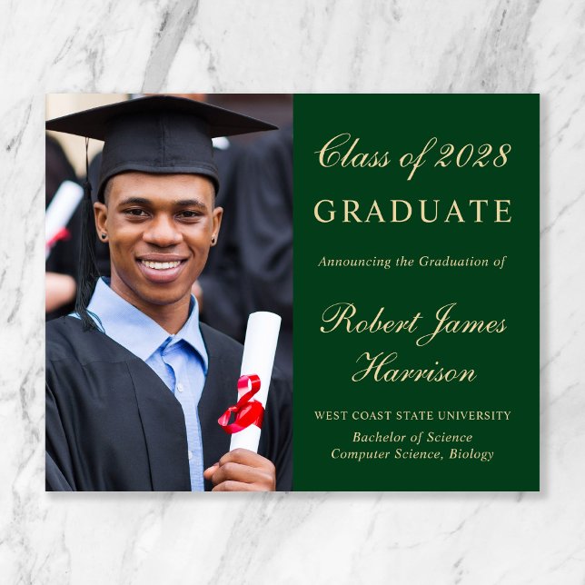 Budgetfoto Grönt Guld Examen Inbjudan (Skapare uppladdad)