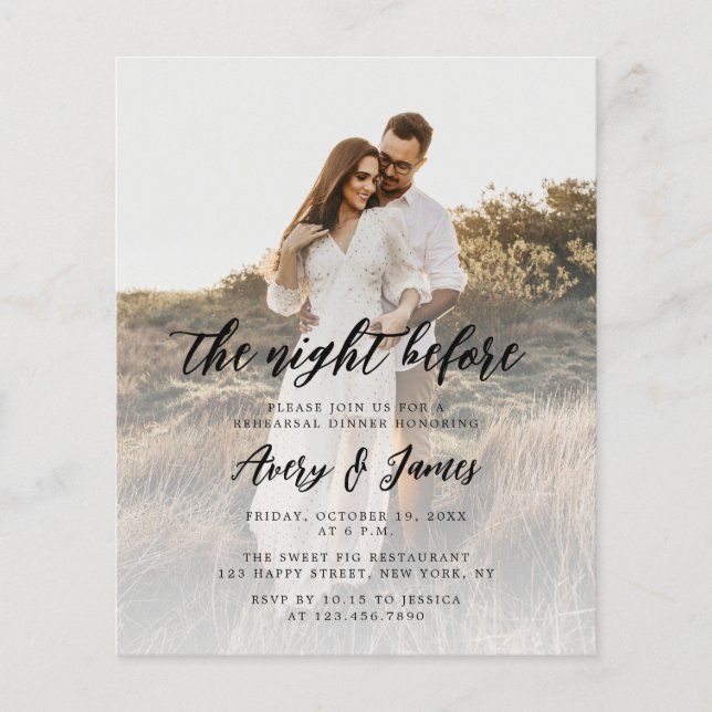 Budgetfoto kvällen före repetitionsmiddagen flygblad (Framsidan)