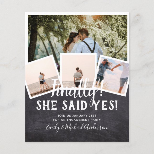 BUDGETFOTO-meddelande om bröllopsinbjudan Flygblad (Framsidan)