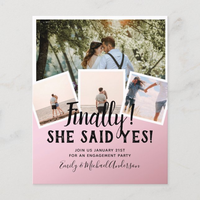 BUDGETFOTO-meddelande om bröllopsinbjudan Flygblad (Framsidan)