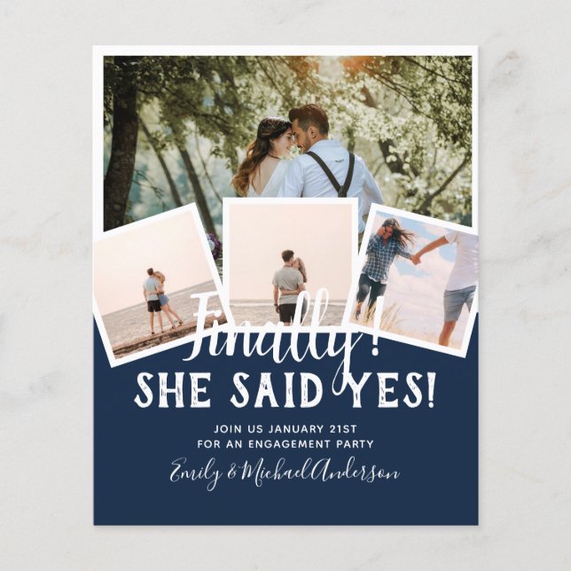 BUDGETFOTO-meddelande om bröllopsinbjudan Flygblad (Framsidan)