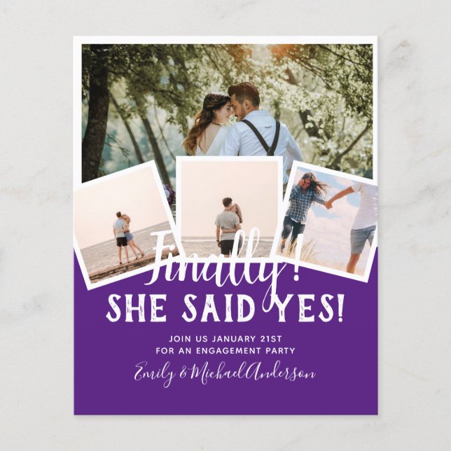 BUDGETFOTO-meddelande om bröllopsinbjudan Flygblad (Framsidan)