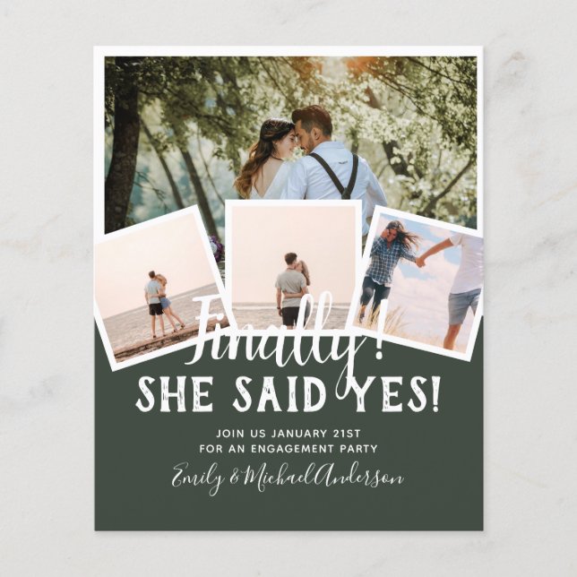 BUDGETFOTO-meddelande om bröllopsinbjudan Flygblad (Framsidan)