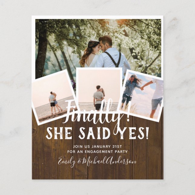 BUDGETFOTO-meddelande om bröllopsinbjudan Flygblad (Framsidan)