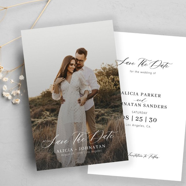 Budgetfoto modern elegant bröllop spara datum (Skapare uppladdad)