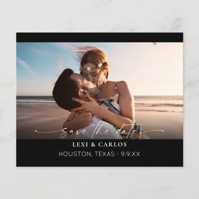 Budgetfoto och kalligrafi 3 Mod Spara datum Flygblad (Framsidan)