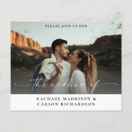 Budgetfoto och kalligrafi 3B Vågrät W Bröllop Flygblad