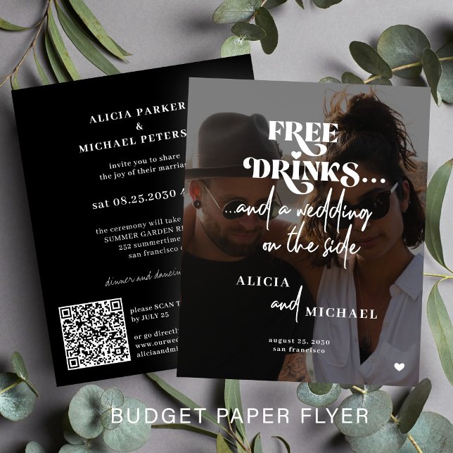 Budgetfoto online RSVP avslappnad bröllopsinbjudan Flygblad (Skapare uppladdad)
