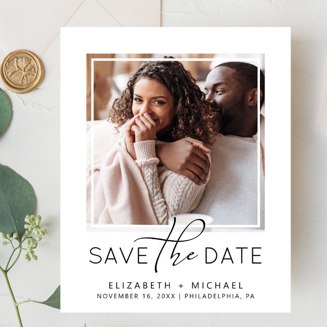Budgetfoto Spara datum meddelande (An affordable save the date announcement without compromising on quality or design)