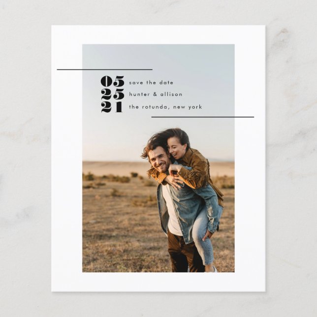 Budgetfoto Spara datumet Flygblad (Framsidan)