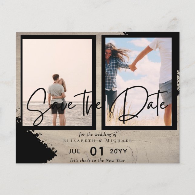 BUDGETFOTO Sparar datumet Urban Modern Chic Flygblad (Framsidan)