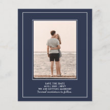 BUDGETFOTO Sparat datumet Navy Blue BRÖLLOP