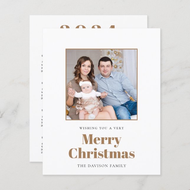 BUDGETfotokalender 2024 God jul-kort (Fram/baksida)