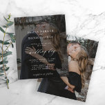 Budgetfotoöverlägg modern bröllopsinbjudan<br><div class="desc">Elegantens enkla budget för minimal moody mörk till ett rimligt pris för anpassningsbar, fototransparent inbjudan till svart överlägg med bröllopsinbjudan med chic av klassmodell med kalligrafi av trendiget calligraphy-skript för snyggt av . Enkel att anpassa med information och foton! Inbjudan är lämplig för formellt modernt bröllop. Observera att bakgrunden till...</div>
