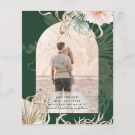 BUDGETGrönt BOHO Peach Pampas Grass Bröllop Flygblad