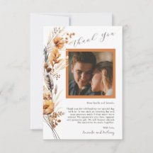 Budgethöstblommor Bröllop - tackkort