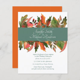 BUDGEThösten Höst löv Bröllopsinbjudningar