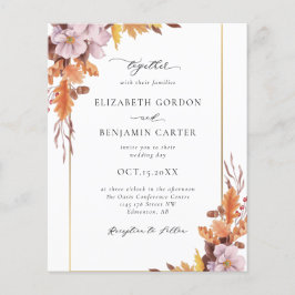 Budgethöstens fall Blommigt Bröllop Elegant Folie