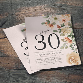 Budgetinbjudan för blommigt 30års födelsedag flygblad