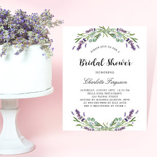 Budgetinbjudan för blommigt av möhippa lavender