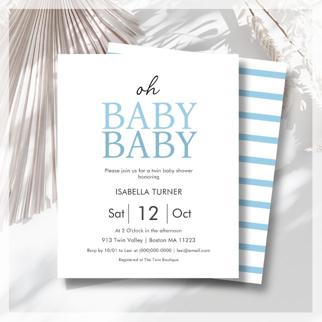 Budgetinbjudan för Blue Twin Baby Shower (Skapare uppladdad)