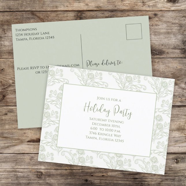 Budgetinbjudan för Elegant av julbudget - Helgdag  Vykort (Skapare uppladdad)