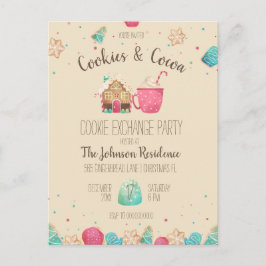 Budgetinbjudan för jul-cookie Exchange Party Vykort