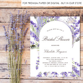 Budgetinbjudan för Lavender blommigt-möhippa Flygblad