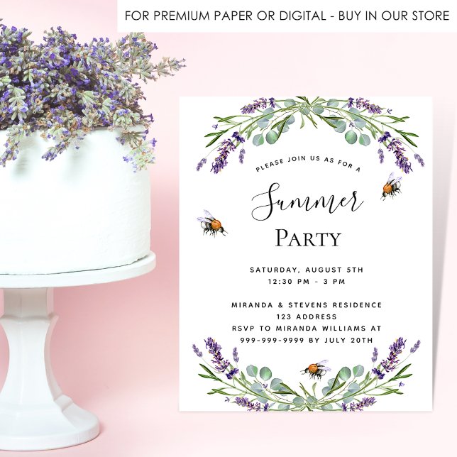 Budgetinbjudan för Lavender sommar party Flygblad (Skapare uppladdad)
