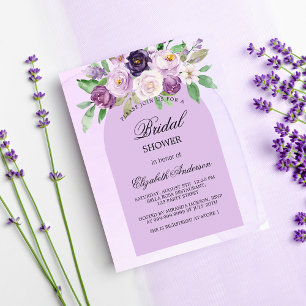 Budgetinbjudan för möhippa violetta blommor flygblad