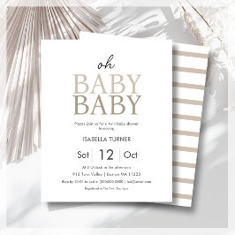 Budgetinbjudan för neutralt Twin Baby Shower