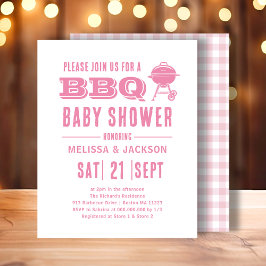 Budgetinbjudan för rosa BBQ Baby Shower