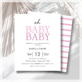 Budgetinbjudan för rosa Twillingars Baby Shower