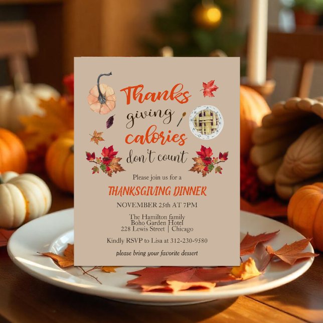 Budgetinbjudan för thanksgiving-kalorier (Skapare uppladdad)